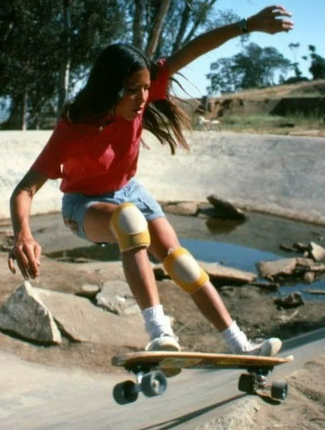 70s female skateboarder